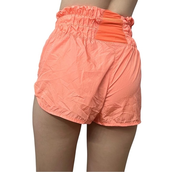 Free People Shorts the Way Home Orange Neon Casual High Waisted Gym Size Small - Picture 2 of 7